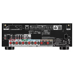DENON AVC-X2850H amplificateur home cinéma, panneau arrière avec sorties HDMI 8K, borniers et connectique réseau