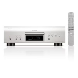 DENON DCD-30000NE lecteur SACD argent, vue de face avec télécommande et afficheur allumé
