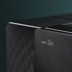 MARANTZ AMP 20 amplificateur de puissance, détail logo AMP 20 sur façade texturée