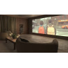 MARANTZ AV 20 pré-amplificateur home cinéma en situation, salon avec écran large et canapé