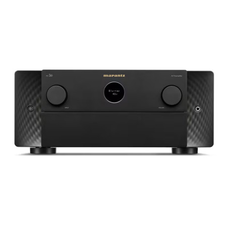 MARANTZ AV 20 préamplificateur audio-vidéo noir, vue de face avec écran central et deux molettes