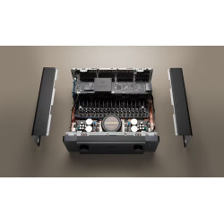MARANTZ AV 20 pré-amplificateur AV vue intérieure châssis ouvert, circuits HEOS et condensateurs avec panneaux latéraux