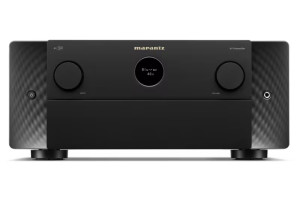 MARANTZ AV 30 préamplificateur AV, vue de face finition noire écran OLED et deux molettes rotatives