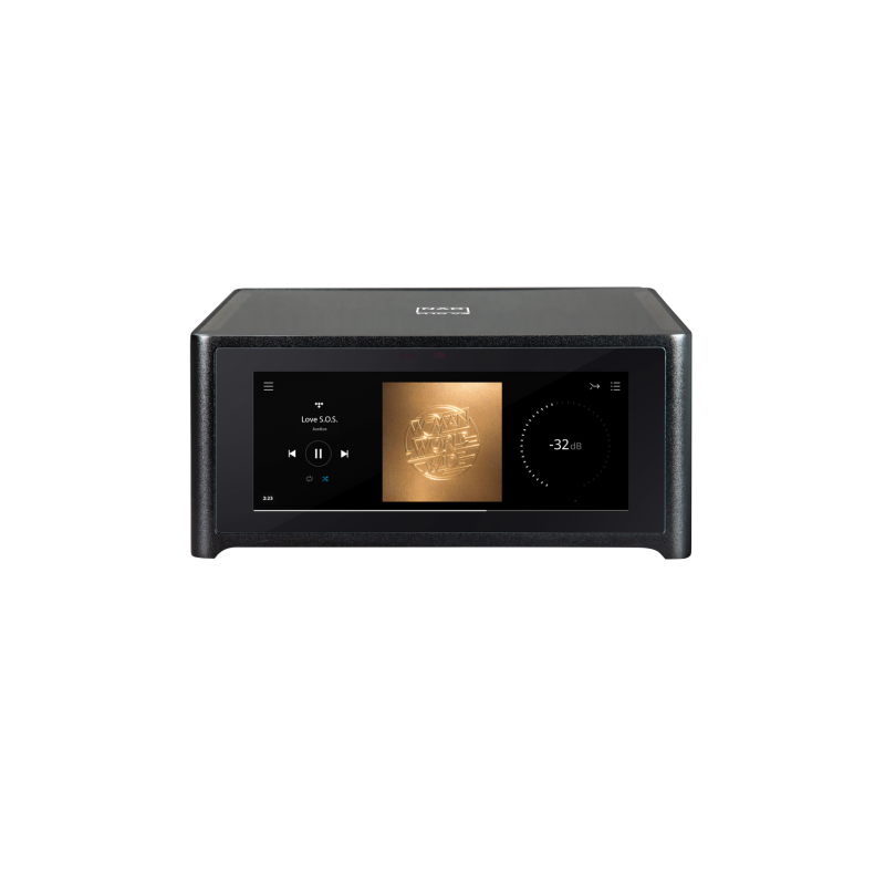 NAD M10 V3 amplificateur streaming HI-FI, vue de face écran tactile couleur et logo central