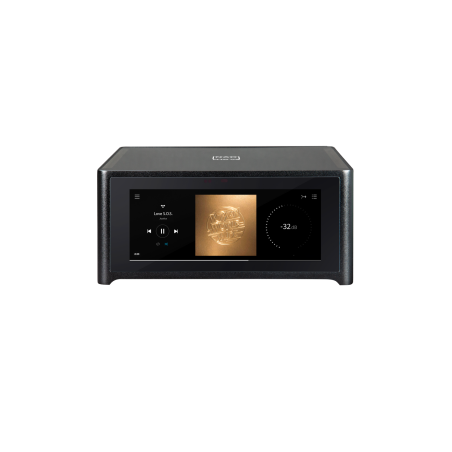 NAD M10 V3 amplificateur streaming HI-FI, vue de face écran tactile couleur et logo central