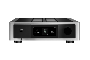 NAD M33 V2 amplificateur HI-FI streaming, vue de face écran tactile couleur et façade aluminium