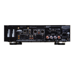 NAD M33 V2 amplificateur HI-FI, panneau arrière connectique XLR RCA borniers enceintes et modules MDC