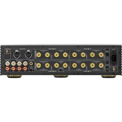 ROSE RA180 amplificateur intégré, panneau arrière borniers HP dorés entrées RCA XLR et phono