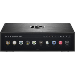 ROSE RS130 lecteur réseau finition noire, vue de face écran tactile avec interface applications