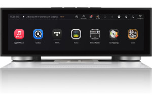 ROSE RS520 amplificateur réseau tout-en-un noir, façade écran tactile interface Apple Music Qobuz Tidal