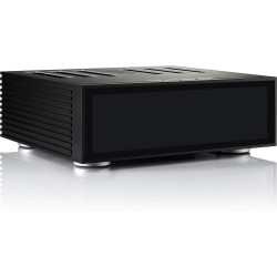 ROSE RS520 amplificateur réseau noir, vue latérale châssis aluminium et pieds argentés