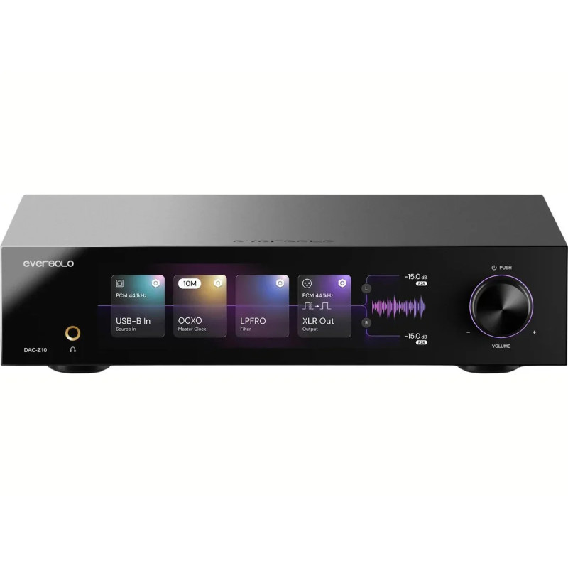 EVER SOLO EVERSOLO DAC Z10 convertisseur numérique analogique, façade écran couleur et molette volume