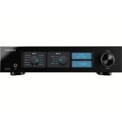EVER SOLO EVERSOLO DAC Z10 convertisseur, façade mode classique sélecteurs entrée sortie et afficheurs bleus