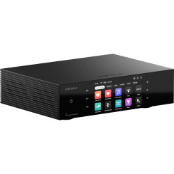 EVER SOLO EVERSOLO T8 lecteur réseau streaming, angle trois quarts façade et dissipateurs