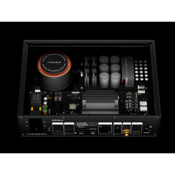 EVER SOLO EVERSOLO T8 lecteur réseau, vue de dessus composants internes et alimentation linéaire