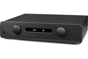 ATOLL IN300 EVO (FINITION : Noir) amplificateur intégré hi-fi, vue trois quarts façade avec afficheur OLED