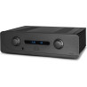 ATOLL IN400 EVO (FINITION : Noir) amplificateur intégré HI-FI, vue trois quarts façade alu brossé noir avec afficheur OLED