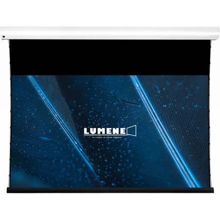 LUMENE COLISEUM Extra Bright LT 16/9 écran tensionné motorisé, coffre blanc et toile déroulée face