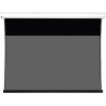 LUMENE COLISEUM Extra Bright LT 16/9 écran tensionné déployé, toile grise et bord noir vue de face