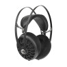 MEZE 105 AER casque haute fidélité ouvert, vue trois quarts arceau double et coussinets alcantara noir