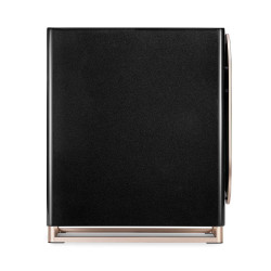 TRIANGLE CAPELLA 2 enceinte noir, vue latérale finition laquée et socle cuivré