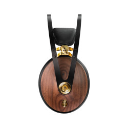 MEZE 99 Classics II casque hi-fi, vue de profil coque noyer connecteur jack doré