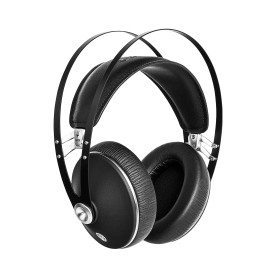 MEZE 99 NEO casque hi-fi circum-aural noir, vue trois quarts arceau double en métal et coussinets cuir