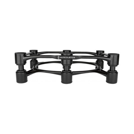 ISO ACOUSTICS ISOACOUSTICS APERTA 300 isolateur acoustique noir pour enceinte, vue de face structure en aluminium