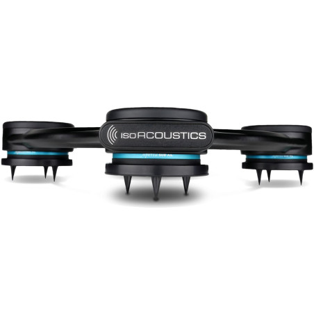 ISO ACOUSTICS ISOACOUSTICS APERTA SUB XL isolateur acoustique caisson de basses, vue de face trois pieds à pointes