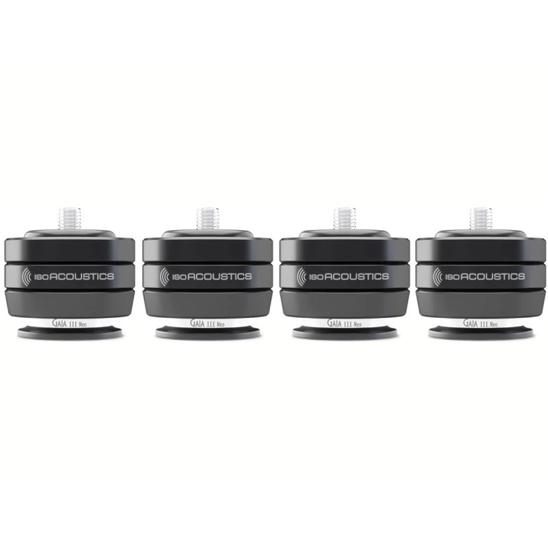ISO ACOUSTICS ISOACOUSTICS GAIA III NEO (x4) finition argent, isolateurs acoustiques pour enceintes vue de face