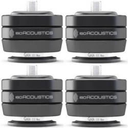 ISO ACOUSTICS ISOACOUSTICS GAIA III NEO (x4) noir, set de 4 isolateurs disposés en carré vue rapprochée