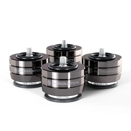 ISO ACOUSTICS ISOACOUSTICS GAIA II Neo (x4) finition argent, isolateurs acoustiques pour enceintes avec vis de fixation