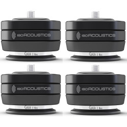 ISO ACOUSTICS GAIA I Neo (x4) Noir isolateurs acoustiques pour enceintes, set de 4 pieds découplants vue de face