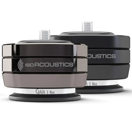 ISO ACOUSTICS ISOACOUSTICS GAIA I Neo (x4) Argent isolateurs enceintes, paire vue trois quarts filetage apparent