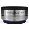 ISO ACOUSTICS ISOACOUSTICS OREA Indigo isolateur acoustique, vue de face finition inox et embouts caoutchouc noir