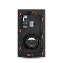 DALI PHANTOM H-60-R enceinte encastrable, vue arrière châssis noir avec fixations et bornier de connexion