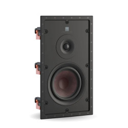 DALI PHANTOM H-60-R enceinte encastrable murale, vue trois quarts tweeter et woofer cône rouge