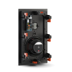 DALI PHANTOM H-60-R enceinte encastrable, vue trois quarts arrière châssis et bornier