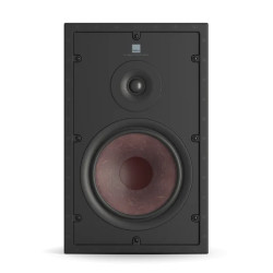 DALI PHANTOM H-80-R enceinte encastrable mur, vue de face woofer rouge et tweeter à dôme sur châssis noir