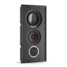 DALI PHANTOM S-180 enceinte encastrable murale, vue trois quarts woofer fibre et médium cône rouge