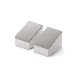 KEF Q8 META enceinte Atmos blanche paire, vue arrière dessus incliné finition mate