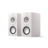 KEF Q-Concerto META enceintes bibliothèque HI-FI finition blanc, paire vue trois quarts avec tweeter Uni-Q coaxial