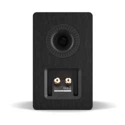 DALI KUPID enceinte bibliothèque noire, face arrière évent bass-reflex et bornier doré