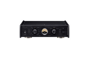TEAC PE-505 préamplificateur phono noir, face avant vumètre central sélecteurs MC MM et courbes EQ