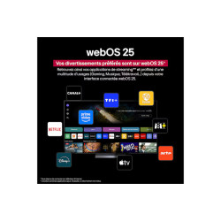 LG 75QNED86A6A TV MiniLED 75 pouces, interface Smart TV webOS 25 avec applications streaming