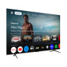 TCL 85P8K TV QLED 85 pouces, interface Google TV avec applications streaming vue trois quarts