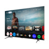 TCL 85P8K TV QLED 85 pouces, écran allumé Google TV vue trois quarts sur pieds