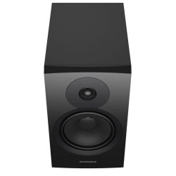 DYNAUDIO EMIT 20 enceinte bibliothèque noir satin, vue de face plongeante sans grille