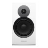 DYNAUDIO EMIT 20 enceinte bibliothèque Hi-Fi blanc satin, vue de face sans grille tweeter et woofer apparents