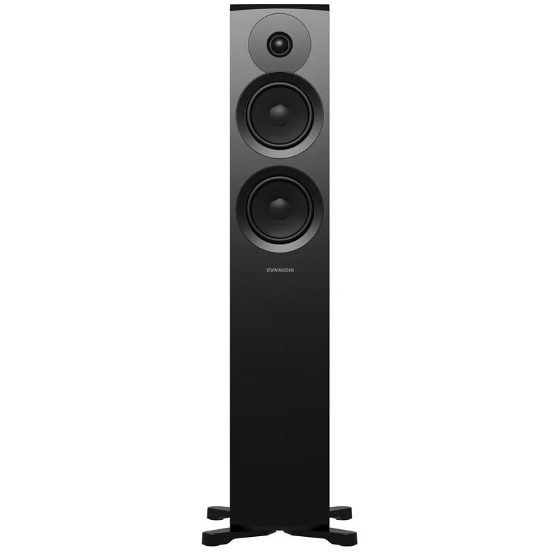 DYNAUDIO EMIT 30 enceinte colonne Hi-Fi finition noyer, vue de face avec tweeter et deux haut-parleurs